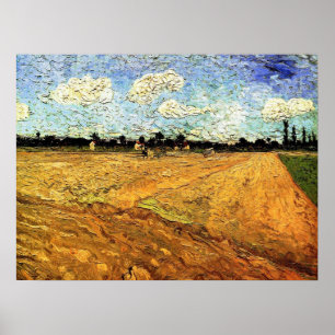 Póster Campo Arado (los Surcos) de Vincent van Gogh