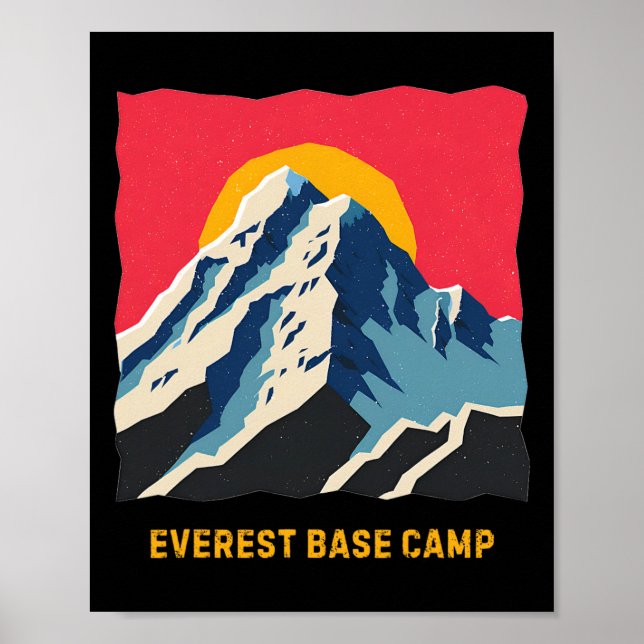 Póster Campo Base del Monte Everest Himalayas Senderismo  (Frente)