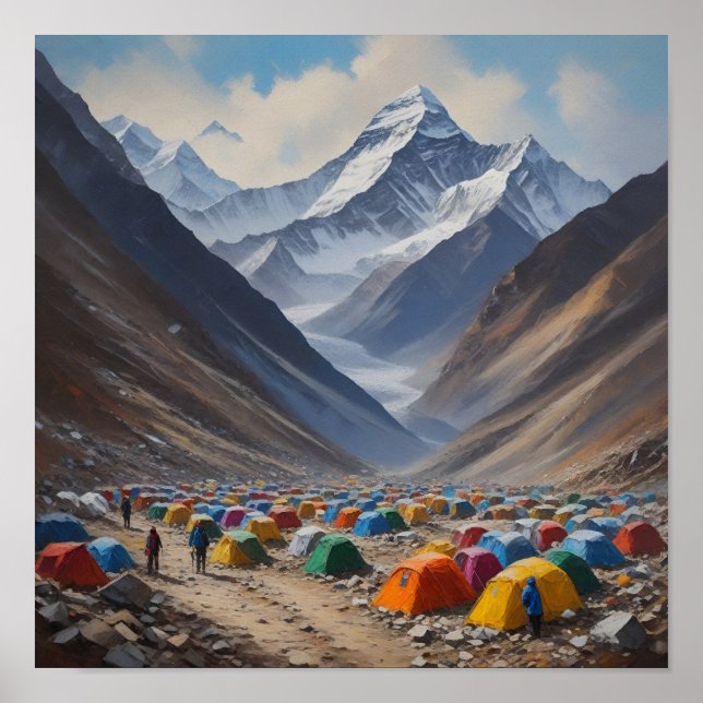 Póster Campo base del Monte Everest, Nepal (Frente)