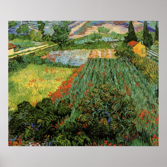 Póster Campo con amapolas por Vincent van Gogh (Frente)