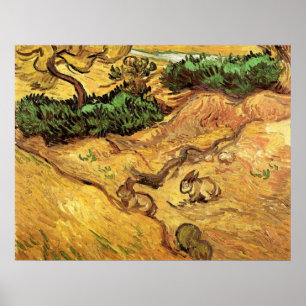 Póster Campo con dos conejos por Vincent van Gogh