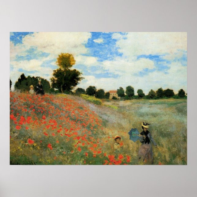 Póster Campo de amapola cerca de Argenteuil, (Frente)
