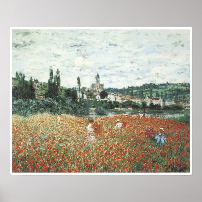 Póster Campo de amapola cerca de Vetheuil, 1879 (Frente)
