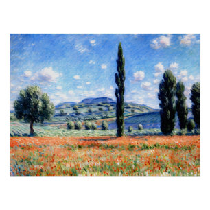 Póster Campo de amapola, Giverny