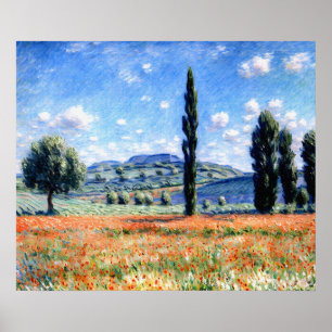 Póster Campo de amapola, Giverny