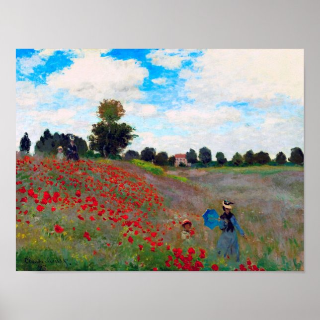 Póster Campo de amapola, Monet (Frente)