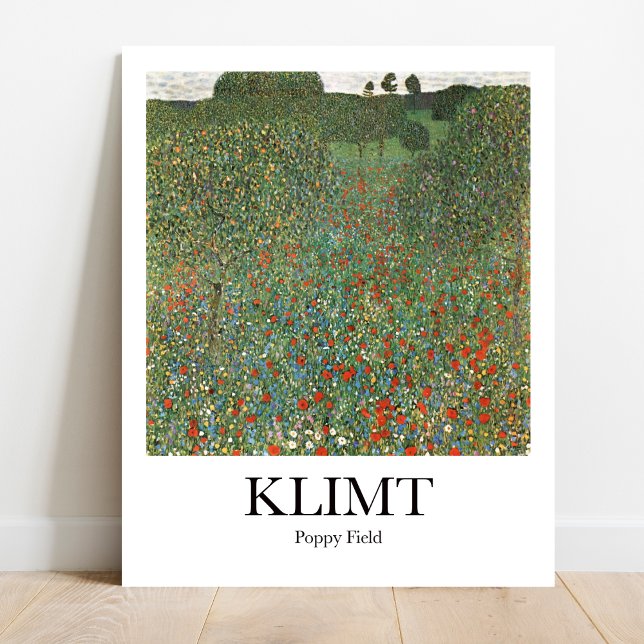 Póster Campo de amapola por Gustav Klimt (Bring vibrancy home! Klimt's Poppy Field. High-quality art poster)