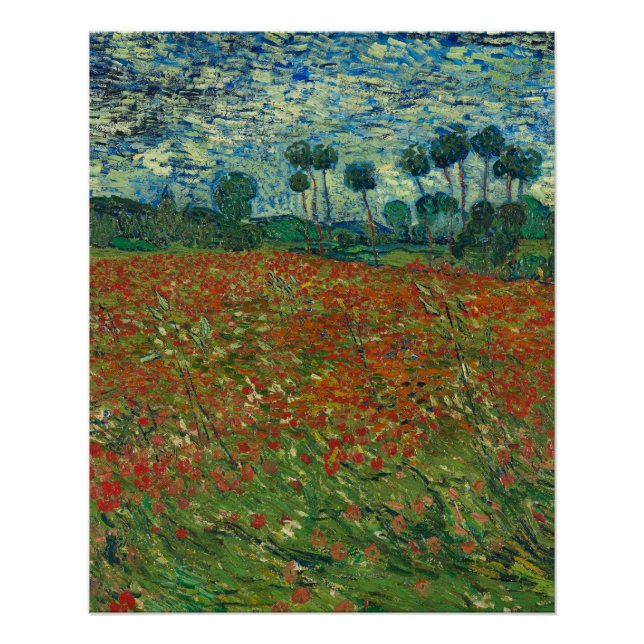 Póster Campo de amapola - Vincent van Gogh (Anverso)