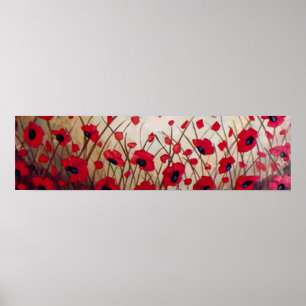 Póster "Campo de amapolas 1", pintando por Linda Powell