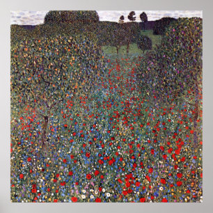 Póster Campo de amapolas, Gustav Klimt