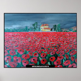 Póster Campo de Amapolas pintado por Alfred Fox
