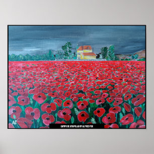 Póster Campo de Amapolas pintado por Alfred Fox