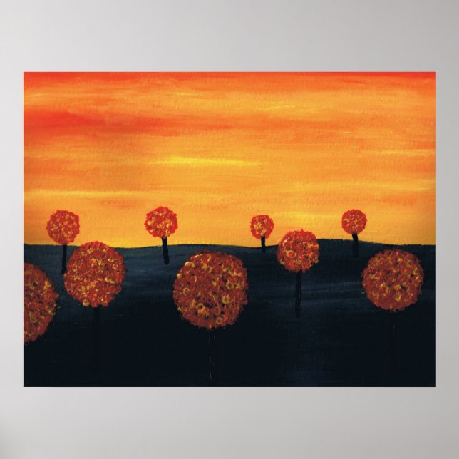 Póster Campo de árboles (Frente)