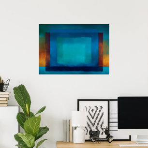 Póster Campo de Color Azul Celestial Zen Quietud