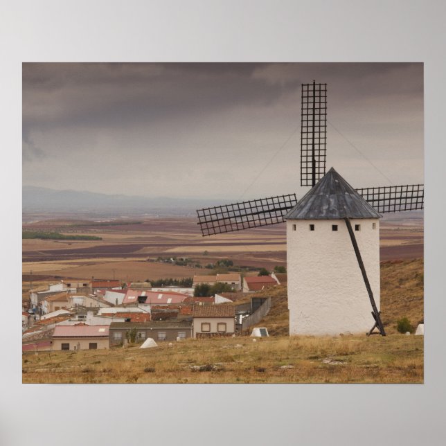 Póster Campo de Criptana, molinos de viento antiguos de L (Frente)