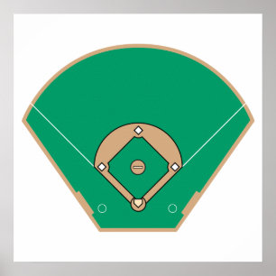 Póster campo de diamantes de béisbol