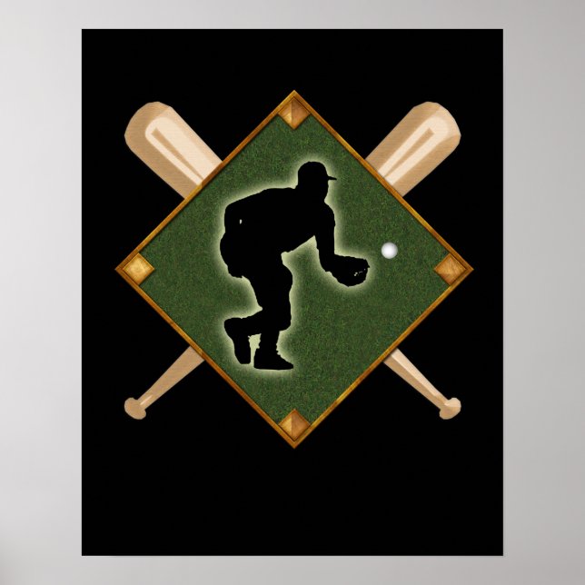 Póster Campo de diamantes de béisbol 1 (Frente)