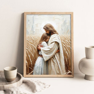 Póster Campo de Fe, Pintura Cristiana, Jesús Abrazando