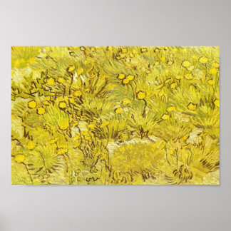 Póster Campo de flores amarillas, Vincent van Gogh