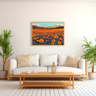 Póster Campo de Flores Silvestres de Namaqualand