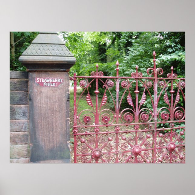 Póster Campo de fresa (Frente)