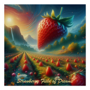 Póster Campo de fresa de sueños