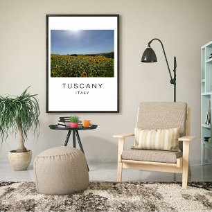 Póster Campo de girasoles en Toscana Italia Fotografía de