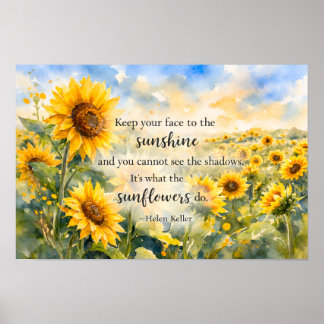 Póster Campo de Girasoles – Girasol de Acuarela