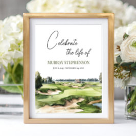 Póster Campo de Golf Bienvenido a la Celebración de la Vi