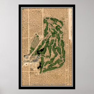Póster Campo de golf Butterfield Trail Texas Satellite Ma