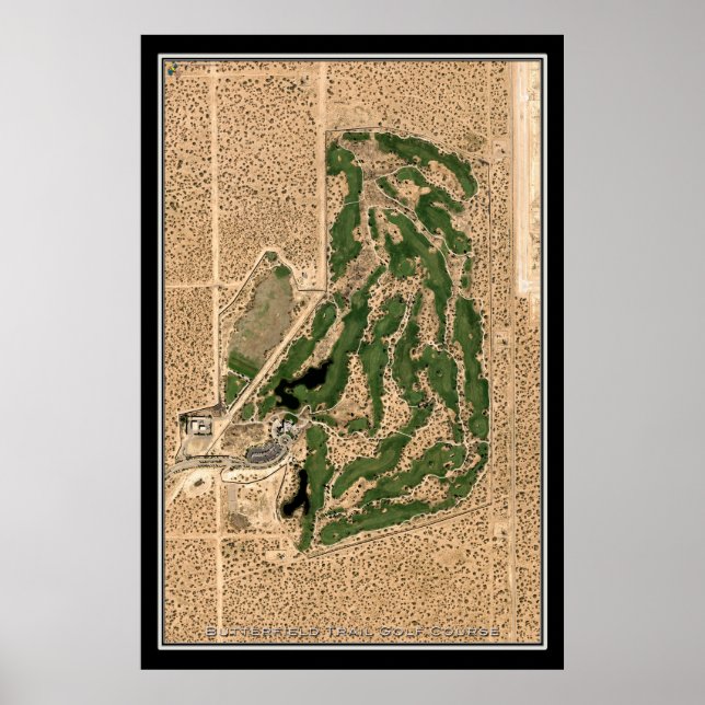 Póster Campo de golf Butterfield Trail Texas Satellite Ma (Frente)