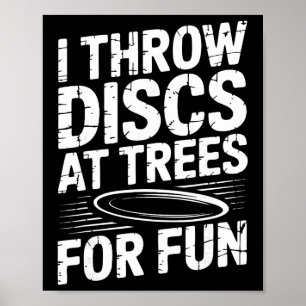 Póster Campo de Golf con Disco Divertido