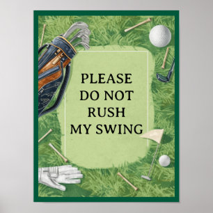 Póster Campo de golf con tu propio texto en verde para go