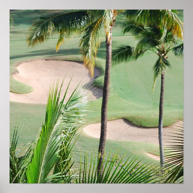 Póster Campo de golf en Poster Tropical (Frente)