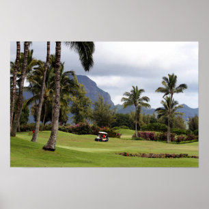 Póster Campo de golf Poipu Bay, Kauai, Hawaii