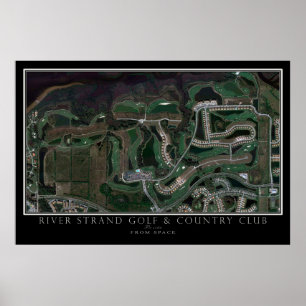 Póster Campo de golf River Strand Mapa satelital de Brade
