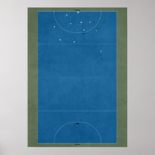 Póster Campo de hockey ilustrado desde arriba