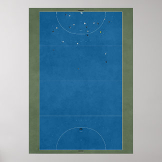 Póster Campo de hockey ilustrado desde arriba