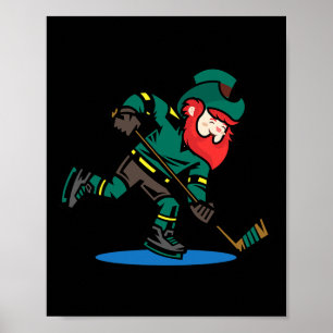 Póster Campo de Hockey sobre Hielo duende Divertido Día d