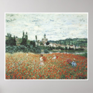 Póster Campo de la amapola cerca de Vetheuil, 1879