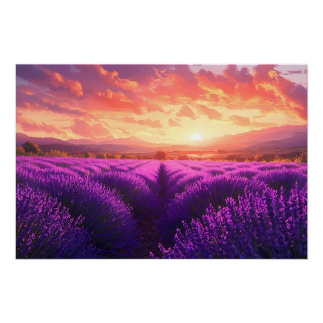 Póster Campo de lavanda en Provenza (Anverso)