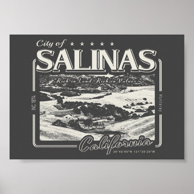 PÓSTER CAMPO DE SALINAS CALIFORNIA (Frente)