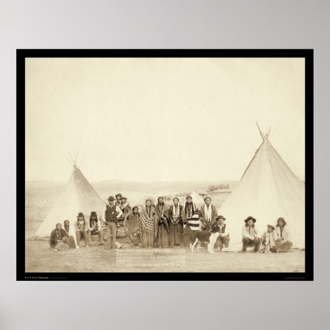 Póster Campo de Tipi Indio de Big Foot SD 1890 (Frente)