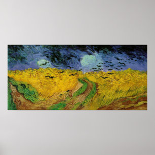 Póster Campo de trigo bajo amenaza de Poster de cielos