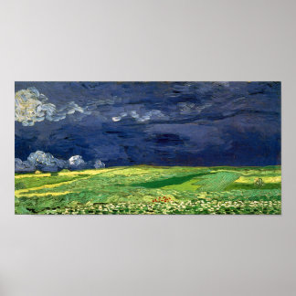 Póster Campo de trigo bajo cielo nublado Bella Artes Van 