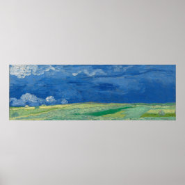 Póster Campo de trigo bajo las nubes