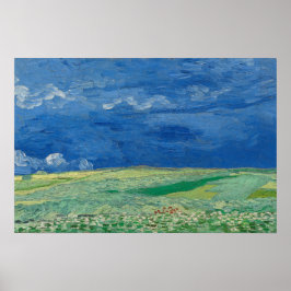 Póster Campo de trigo bajo nubes de tormenta