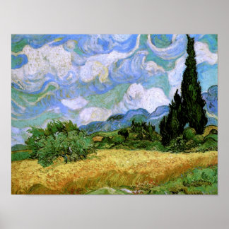 Póster Campo de trigo con cipreses Bella Artes Van Gogh