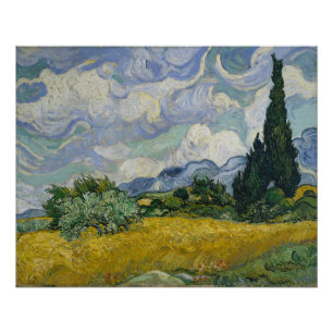 Póster Campo de trigo con cipreses de Van Gogh Arte Famos