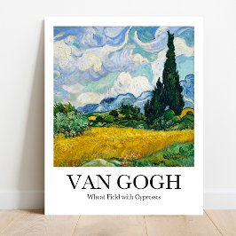 Póster Campo de trigo con cipreses de Vincent van Gogh